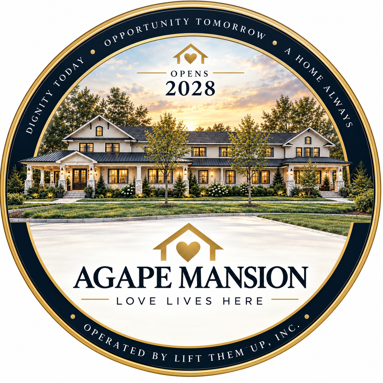 Agape Mansion · Operated by Lift Them Up, Inc. · Target opening: 2028.